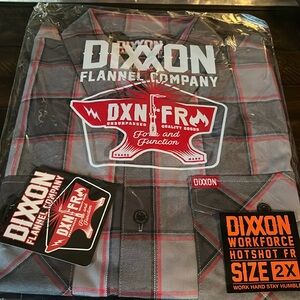 NWT DIXXON Green/Gray/Black Orange plaid Wildland Fire Resistant XXL